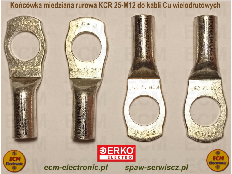 Ko�c�wka miedziana rurowa KCR 25-M12 do kabli Cu wielodrutowych